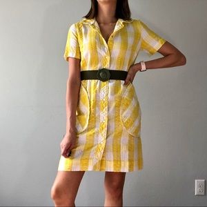 ‼️❗️SOLD❗️‼️60’s yellow plaid house dress